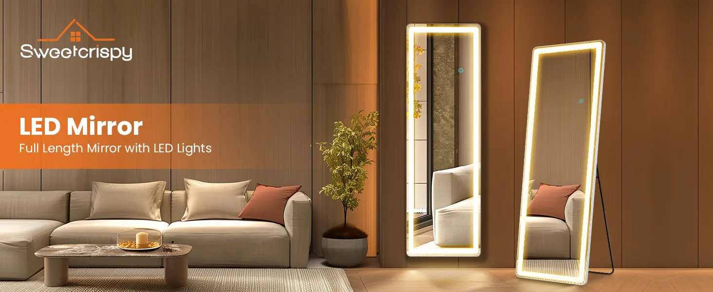 Oglindă LED GlowFrame, detaliu iluminare 1