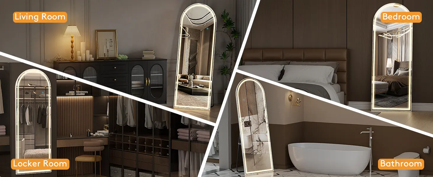 Oglindă LED cu buton tactil, detaliu 4